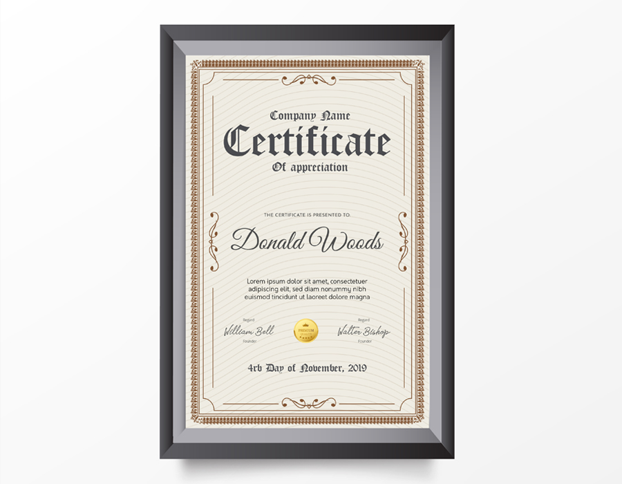 Certificate Frames